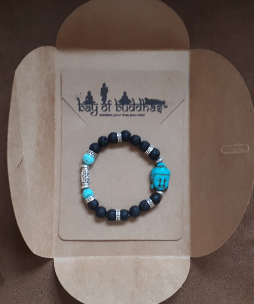 Náramek Turquoise Black Lava Buddha — foto 6