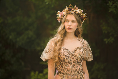 Boho věneček "zlato na rtech" — foto 4