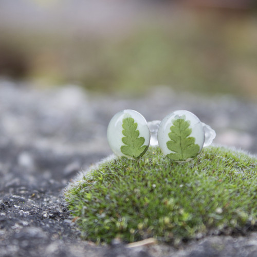 Náušnice - kapradiny1cm — foto 4