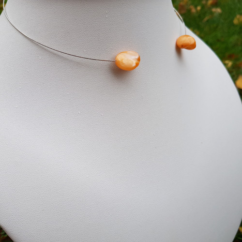"Levitace 3" Náhrdelník (perleť, nerezová ocel) — foto 6