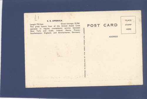 Loď SS America - pohlednice — foto 2