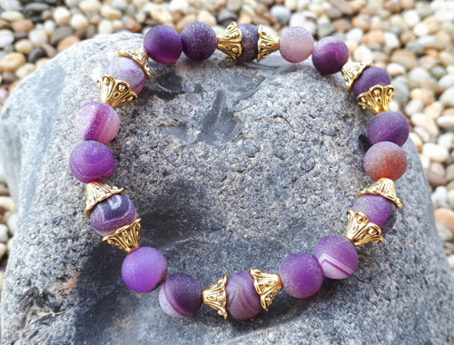 Náramek Violet agate gold wisdom — foto 3