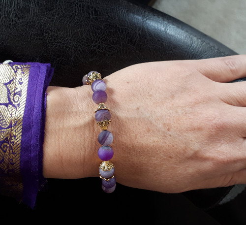 Náramek Violet agate gold wisdom — foto 2