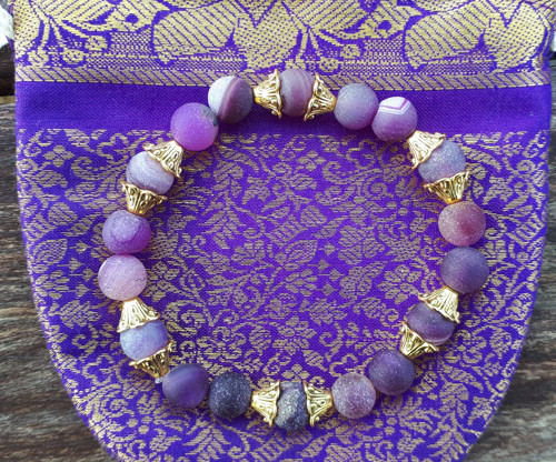 Náramek Violet agate gold wisdom — foto 4