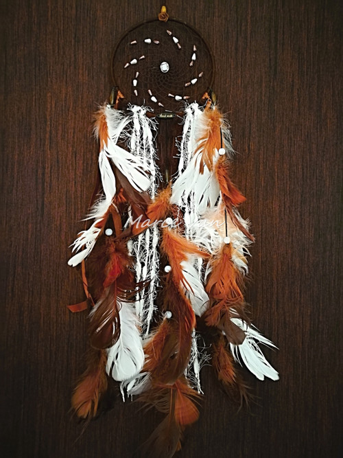 Lapač snů - hnědo/bílý — foto 3
