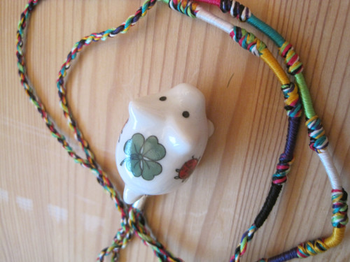 Náhrdelník prasátko porcelán — foto 2