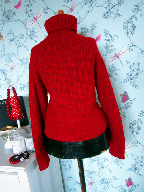 Svetr rolák, red, crop — foto 4