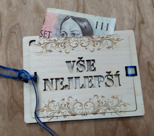 Dřevěná obálka na peníze - Vánoce — foto 3