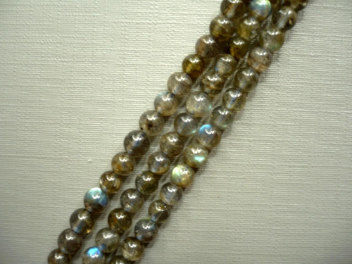 Vrtané kuličky 4,5 mm - labradorit, 10 ks — foto 2