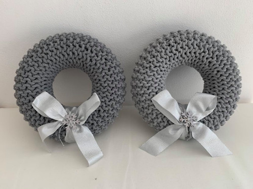 Pletený věnec šedý L průměr 25cm — foto 2
