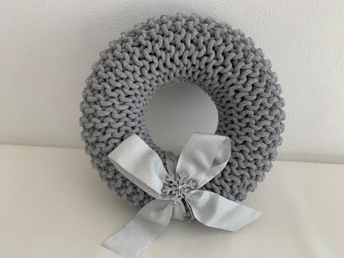 Pletený věnec šedý L průměr 25cm — foto 4