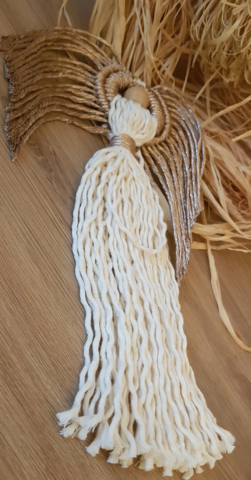 MACRAME ANDĚL se zlatými křídly — foto 3