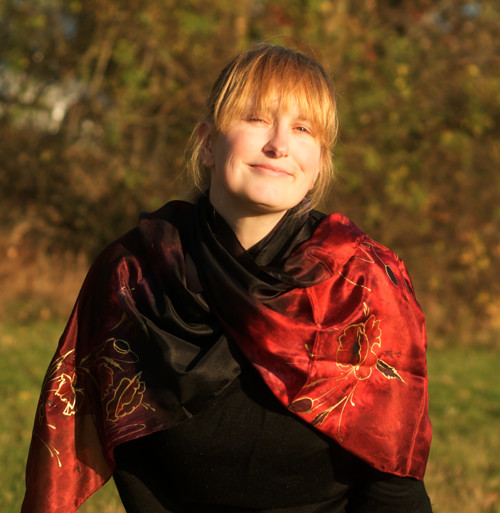 Šála hedvábná vínová — foto 2
