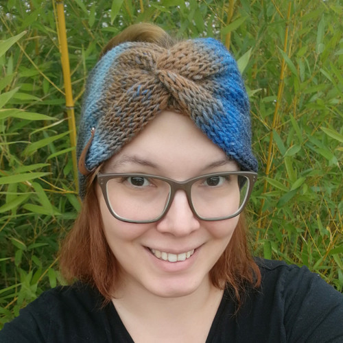 Vlněná pletená čelenka — foto 2