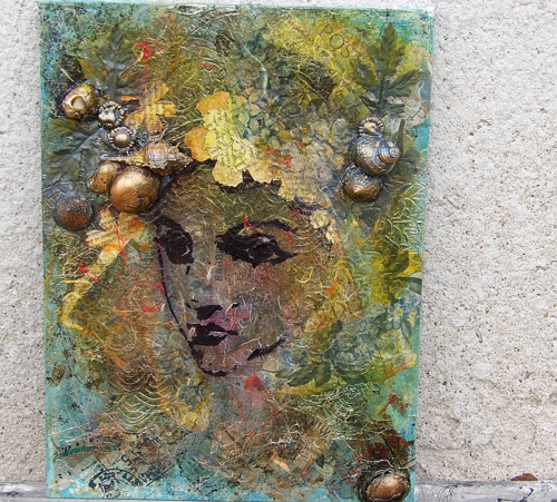 Dívka, moře, noc - mixed media — foto 2