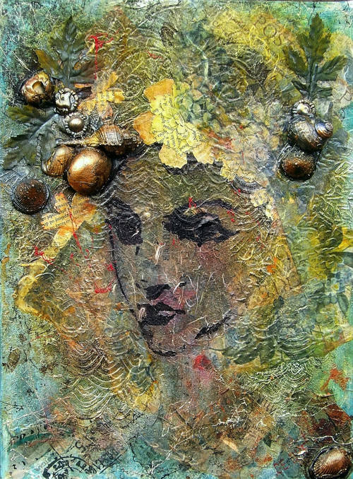 Dívka, moře, noc - mixed media — foto 3