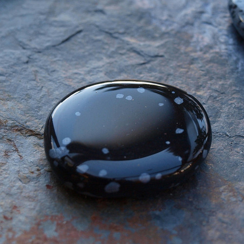 Obsidián vločkový,placka — foto 3
