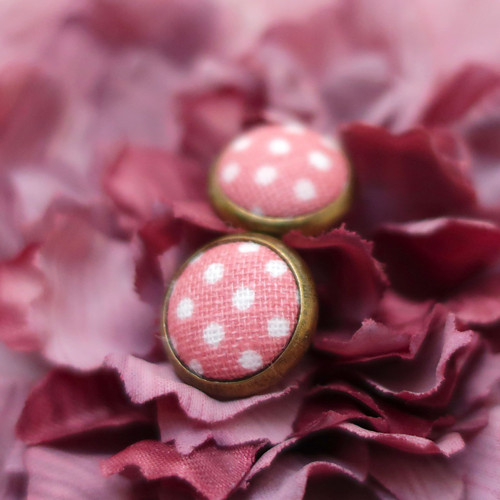 Buttonkové náušnice Puntíky 12mm *na objednávku — foto 2