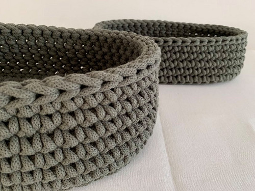 Háčkovaná ošatka oválná khaki — foto 3