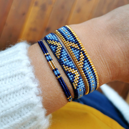 Miyuki náramek GOLD / NAVY — foto 2
