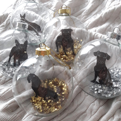 Vianočná guľa pitbul zlatá — foto 4