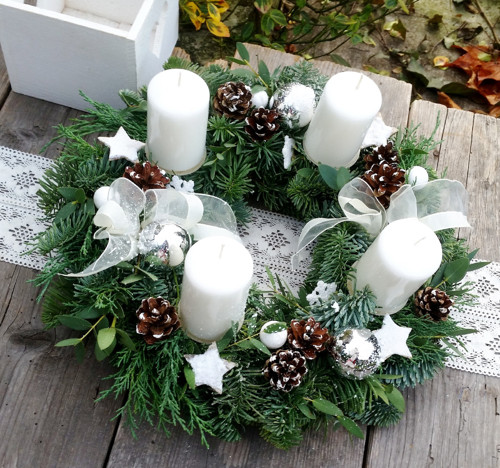 Adventní věnec "Bílé vánoce" — foto 2