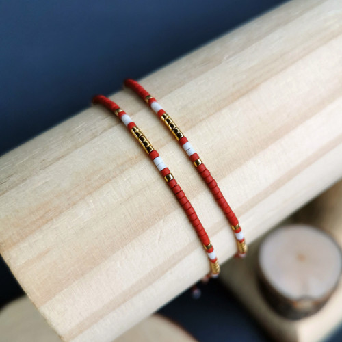 Miyuki náramek GOLD / RED — foto 4