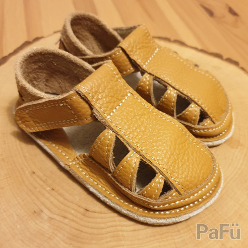 Kožené barefoot capáčky - sandálky 16 cm — foto 2