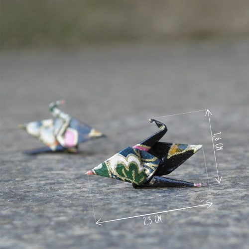 Origami náušnice - puzeta jeřáb mini — foto 6