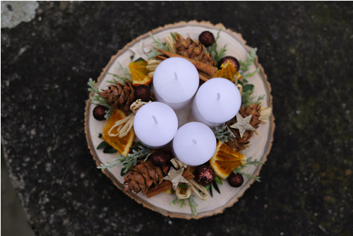 Adventní věneček bílo-hnědý — foto 3