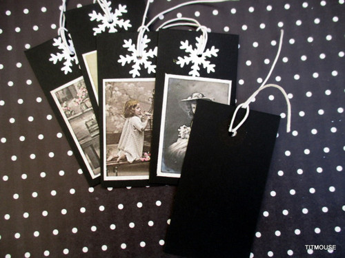 Vánoční visačky vintage, sada — foto 3