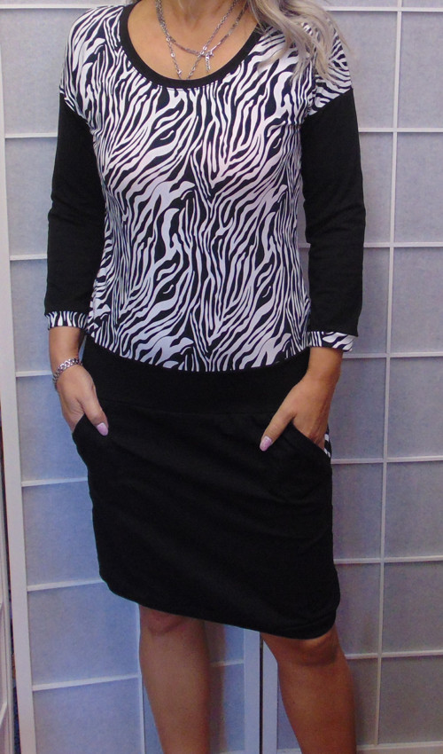 Šaty -ZEBRA -3/4 rukáv — foto 2
