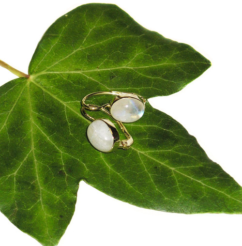 ZLATÉ náušnice RAINBOW MOONSTONE objedávka — foto 2