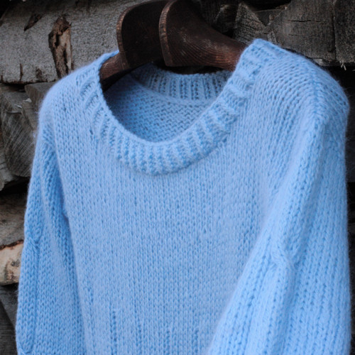 Svetr královsky modrý - merino/angora — foto 5