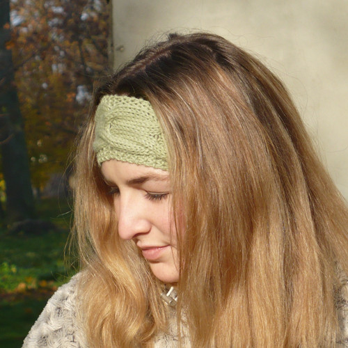 Vlněná čelenka....zelená — foto 3