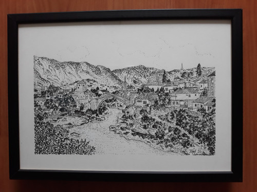 Mostar - Bosna a Hercegovina - perokresba — foto 2