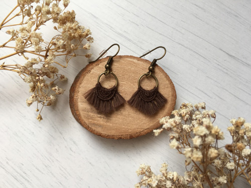 Macramé náušnice — foto 2