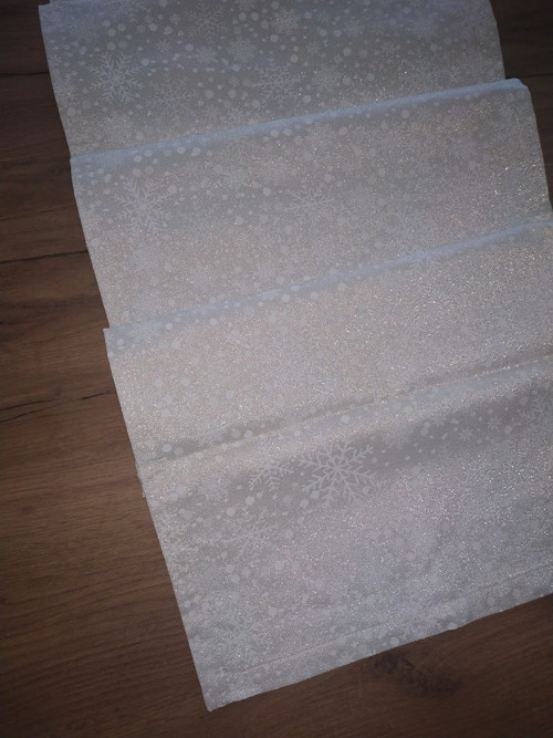 Žakárový bílý běhoun 160x40cm — foto 4