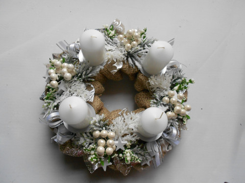 Adventní věneček-bílé Vánoce — foto 3