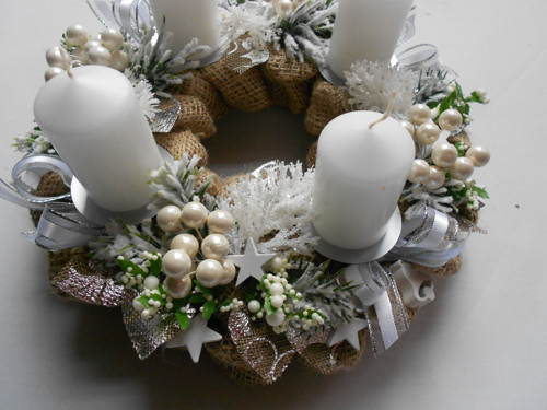 Adventní věneček-bílé Vánoce — foto 2