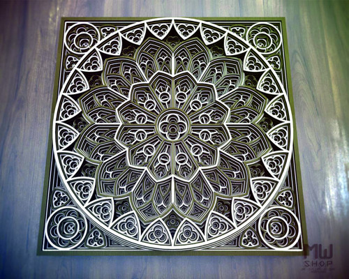 Mandala "Gothic", lepená, přírodní — foto 3