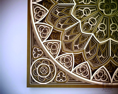 Mandala "Gothic", lepená, přírodní — foto 5