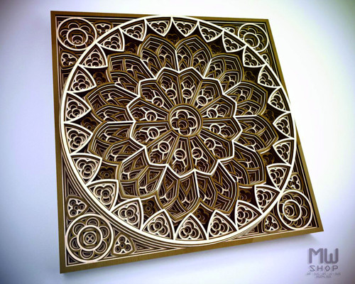 Mandala "Gothic", nelepená, přírodní — foto 3