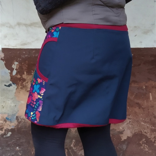 Zimní softshellka s ptáčky a květy - M/L — foto 3