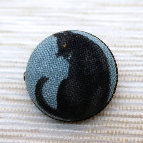 Buttonková brož Černá kočka 21 mm *na objednávku — foto 3