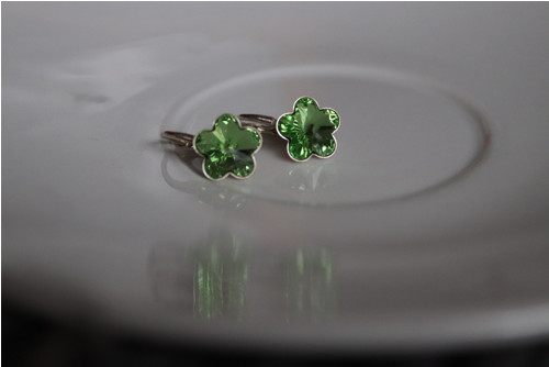 Stříbrné náušnice se swarovski komponentem — foto 2