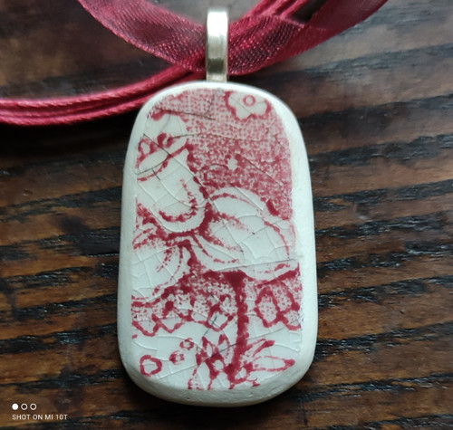 Červený narcis - náhrdelník (R7) — foto 2