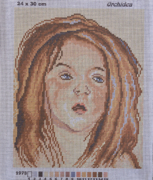Gobelín k vyšívání 30 x 24 cm, děvče — foto 2