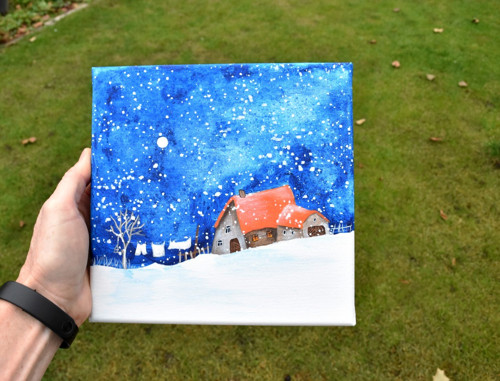 Mrazivý večer 20x20 cm — foto 2