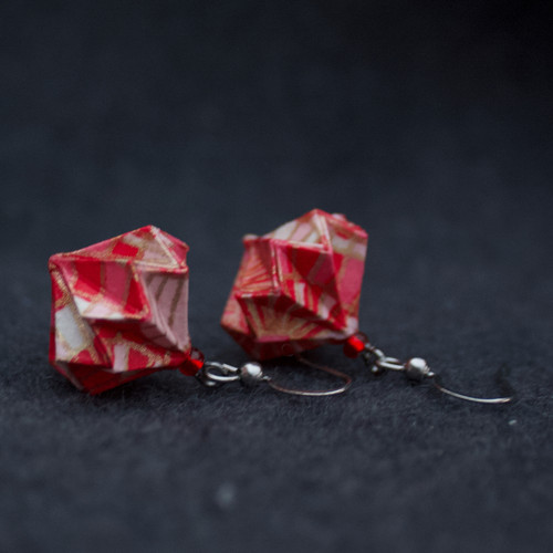 Lehoučké origami náušnice – červánkové — foto 2